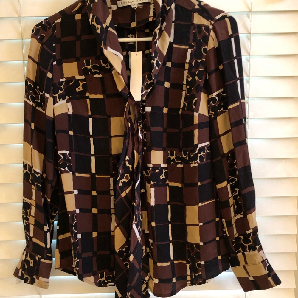 NWT Trina Turk Silk Blouse XS